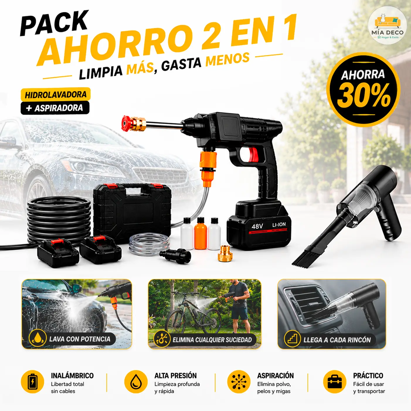 Pack Hidrolavadora + Aspiradora