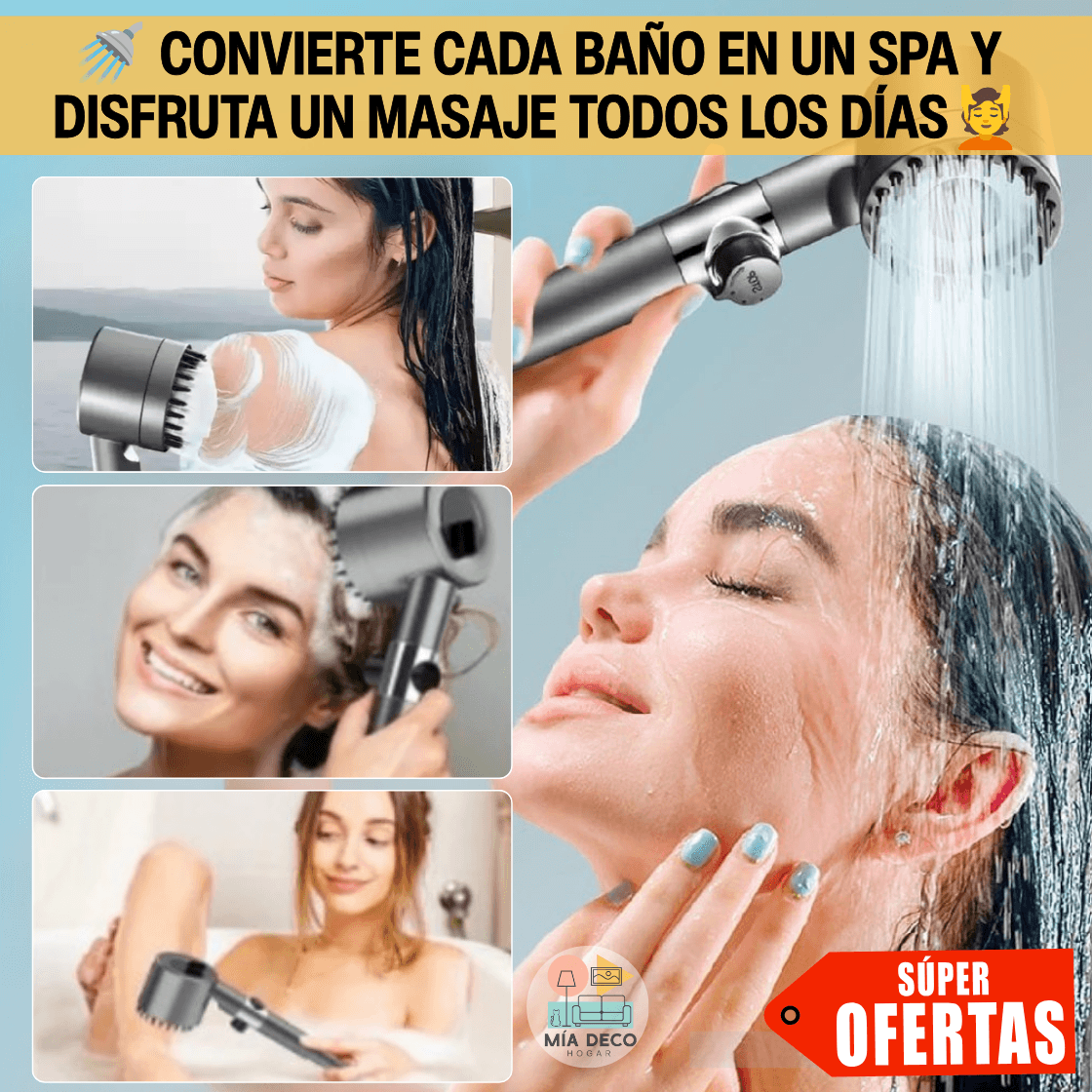 Cabezal de Ducha Masajeadora 4 en 1 con Filtro