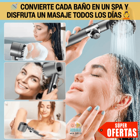 Cabezal de Ducha Masajeadora 4 en 1 con Filtro