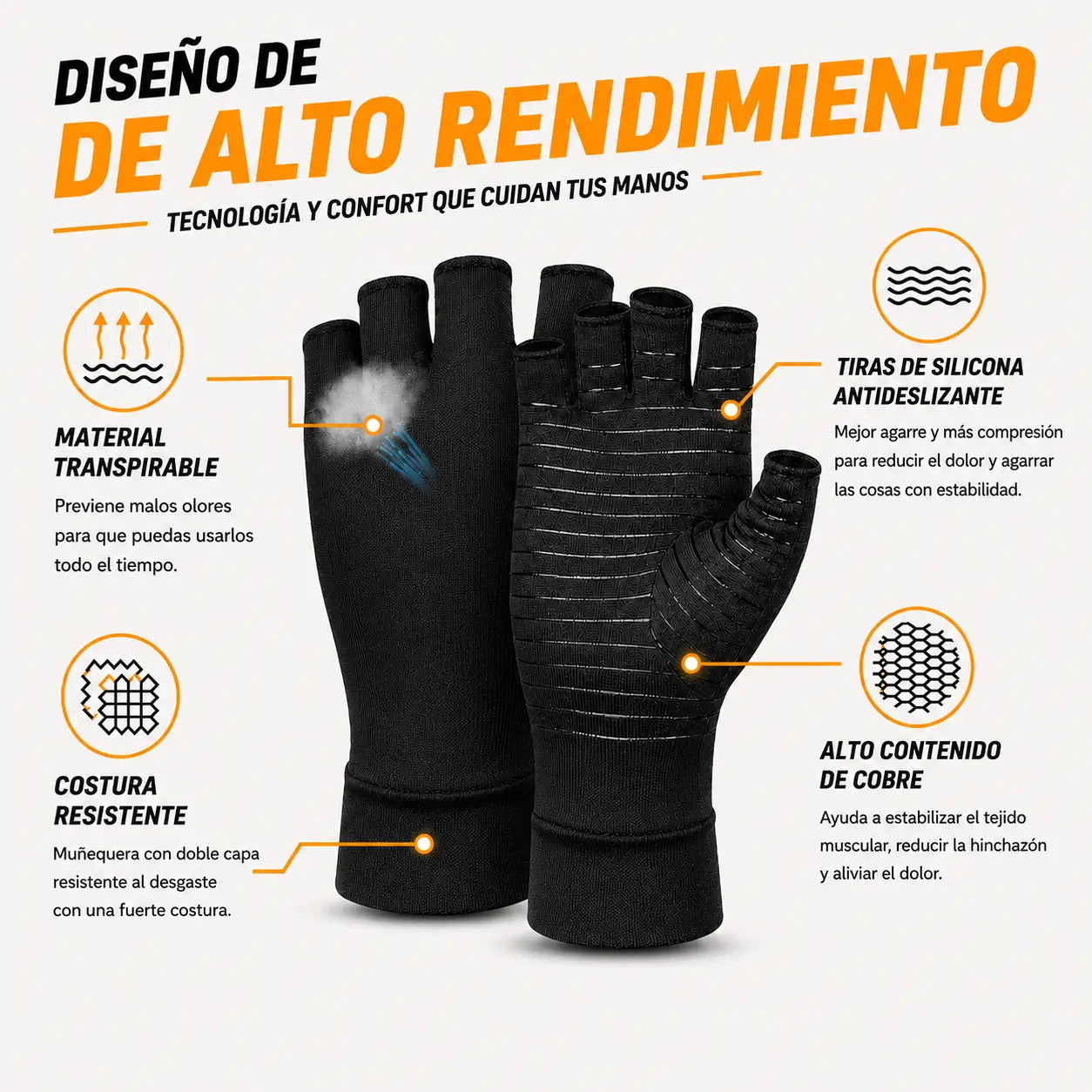 Guantes de Compresión Artritis Ortoflex