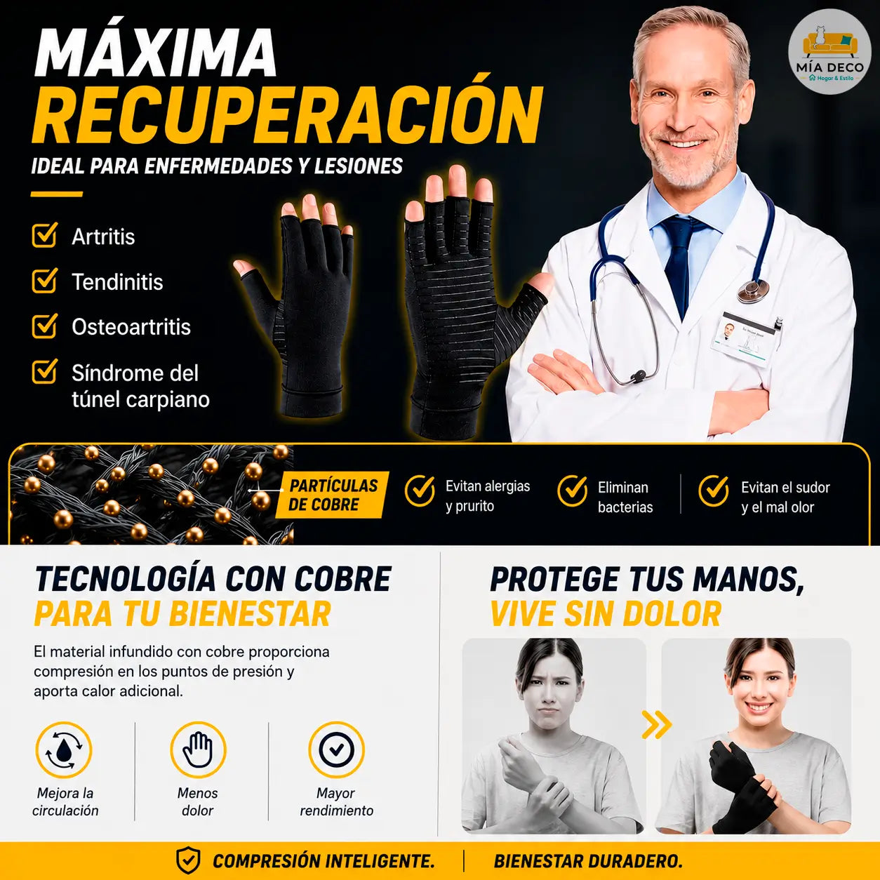 Guantes de Compresión Artritis Ortoflex