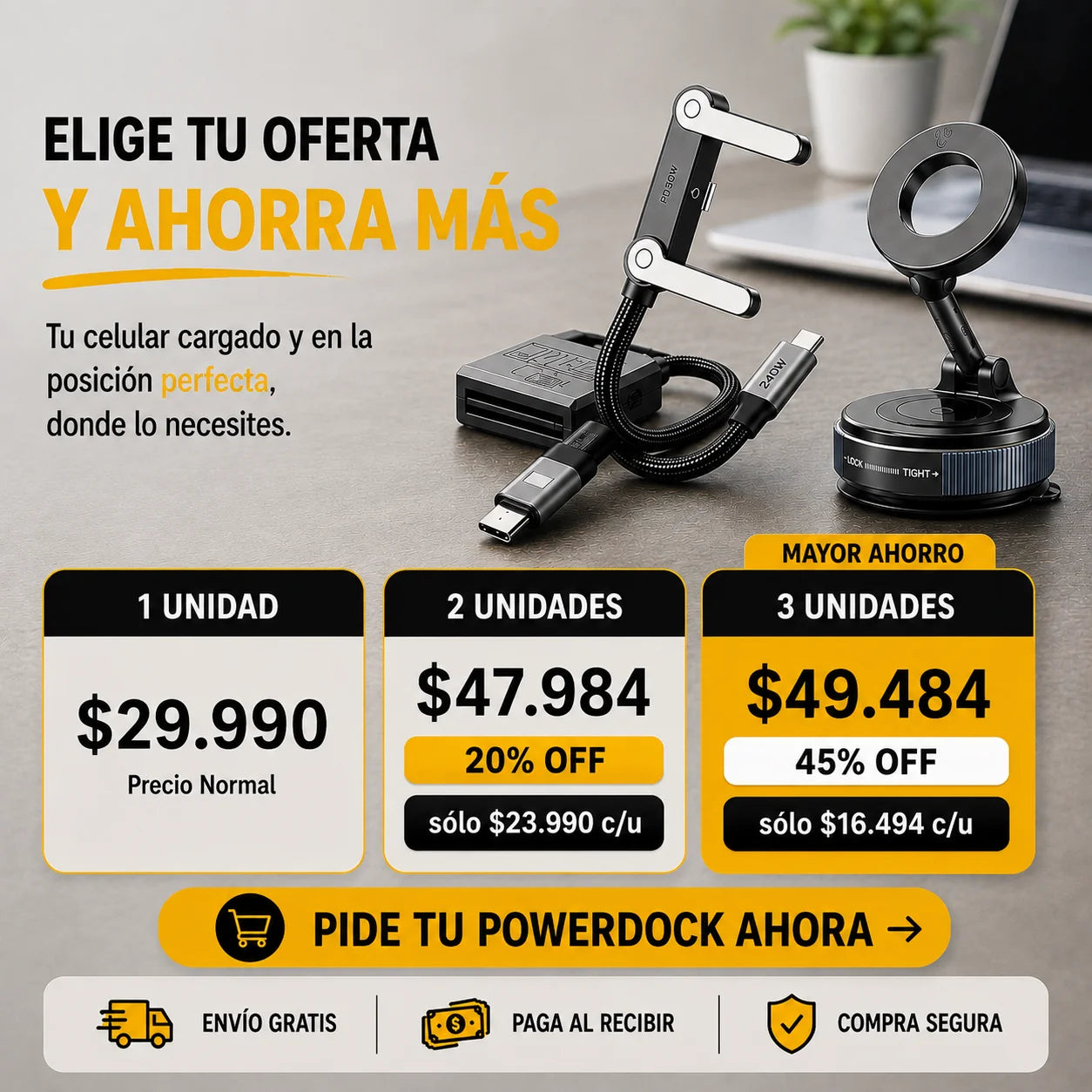 PowerDock | Carga Rápida Firme