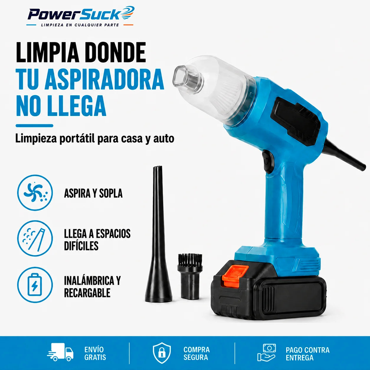PowerSuck | Limpieza en cualquier parte